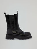 Beatles boots con inserti cocco e logo stampato