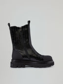 Beatles boots con inserti cocco e logo stampato