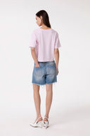 T-SHIRT CROP PARICOLLO MEZZA MANICA
