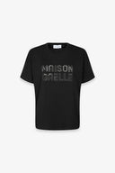 T-SHIRT PARICOLLO MEZZA MANICA IN JERSEY CON RICAMO TRAFORATO