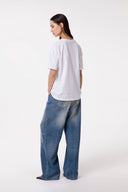 T-SHIRT PARICOLLO MEZZA MANICA CON APPL. STRASS