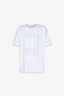 T-SHIRT PARICOLLO MEZZA MANICA CON APPL. STRASS