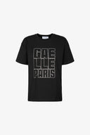 T-SHIRT PARICOLLO MEZZA MANICA CON APPL. STRASS