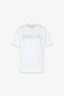 T-SHIRT PARICOLLO MEZZA MANICA IN JERSEY CON PIOGGIA STRASS