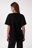 T-SHIRT PARICOLLO MEZZA MANICA IN JERSEY CON PIOGGIA STRASS