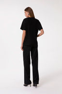 T-SHIRT PARICOLLO MEZZA MANICA IN JERSEY CON PIOGGIA STRASS