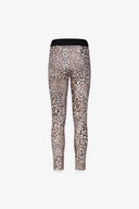 LEGGINGS IN LYCRA STAMPA MACULA CON ELASTICO NERO LOGATO