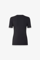 T-SHIRT PARICOLLO MEZZA MANICA IN COSTINA CON MORSETTO SUL DAVANTI