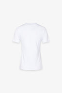 T-SHIRT PARICOLLO MEZZA MANICA IN BIELASTICO NERO CON APPL. TERMO SILICONE BIANCO