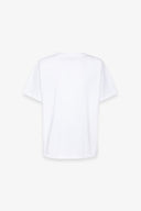 T-SHIRT PARICOLLO MEZZA MANICA CON RICAMO CON PIZZO IN TRASPARENZA E BORDO NERO