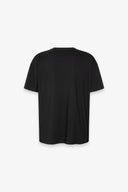 T-SHIRT PARICOLLO MEZZA MANICA CON RICAMO CON PIZZO IN TRASPARENZA E BORDO NERO