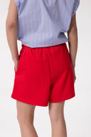 SHORT IN FELPA CON RICAMO IN TINTA