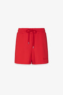 SHORT IN FELPA CON RICAMO IN TINTA