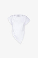 T-SHIRT ASIMMETRICA CON RICAMO LATO CUORE