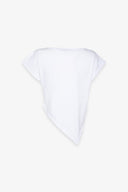 T-SHIRT ASIMMETRICA CON RICAMO LATO CUORE