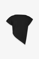 T-SHIRT ASIMMETRICA CON RICAMO LATO CUORE
