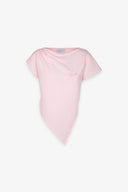T-SHIRT ASIMMETRICA CON RICAMO LATO CUORE