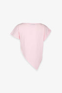 T-SHIRT ASIMMETRICA CON RICAMO LATO CUORE