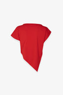T-SHIRT ASIMMETRICA CON RICAMO LATO CUORE