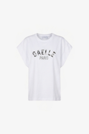 T-SHIRT PARICOLLO SMANICATA IN JERSEY CON RICAMO