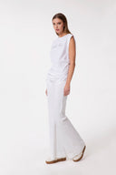 T-SHIRT PARICOLLO IN JERSEY CON RISVOLTO E ARRICCIATURE SUL FIANCO