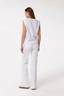 T-SHIRT PARICOLLO IN JERSEY CON RISVOLTO E ARRICCIATURE SUL FIANCO