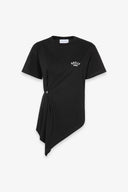 T-SHIRT PARICOLLO MEZZA MANICA CON DETTAGLIO SUL DAVANTI
