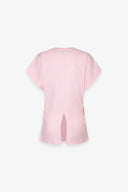 T-SHIRT PARICOLLO MEZZA MANICA CON RISVOLTO E LOGO STRASS