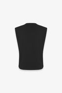 T-SHIRT SMANICATA CON DETTAGLIO SUL DAVANTI E LOGO STRASS LATO CUORE