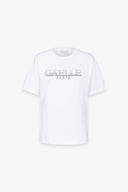 T-SHIRT PARICOLLO MEZZA MANICA CON STRASS TERMO