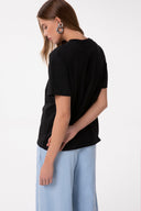 T-SHIRT PARICOLLO MEZZA MANICA CON STRASS TERMO