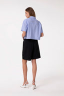 SHORT IN INTERLOCK CON CINTO ELASTICATO , BANDINE IN RASO SU FIANCHI E PENDENTE G SILVER