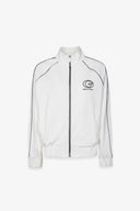 FELPA ALL ZIP IN INTERLOCK CON TAGLIO RAGLAN E AGGIUNTA DI PIPING NERO RICAMO LATO CUORE