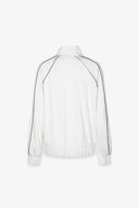 FELPA ALL ZIP IN INTERLOCK CON TAGLIO RAGLAN E AGGIUNTA DI PIPING NERO RICAMO LATO CUORE