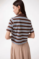 POLO MEZZA MANICA CROP CON APPLICAZIONE LOGO