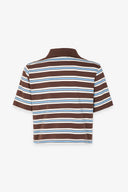 POLO MEZZA MANICA CROP CON APPLICAZIONE LOGO