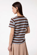 T-SHIRT PARICOLLO MEZZA MANICA CON APPLICAZIONE LOGO