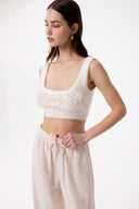 PERFORATED KNIT TOP