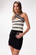 TOP IN MAGLIA A RIGHE