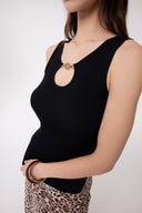 LONG KNIT TANK TOP WITH BIT DETAIL