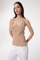 CANOTTA IN MAGLIA RIFINITURE LUREX SCOLLO VOGATORE
