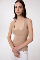 CANOTTA IN MAGLIA RIFINITURE LUREX SCOLLO VOGATORE