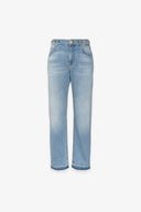 PANTALONE IN DENIM SLIM FIT CON MORSETTI LATERALI