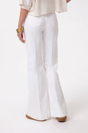PANTALONE FLARE IN DENIM CON MORSETTI LATERALI