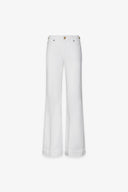 PANTALONE FLARE IN DENIM CON MORSETTI LATERALI