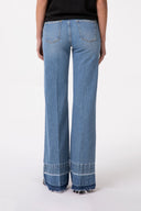 PANTALONE WIDE LEG REGULAR CON MORSETTI LATERALI
