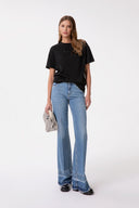 PANTALONE WIDE LEG REGULAR CON MORSETTI LATERALI