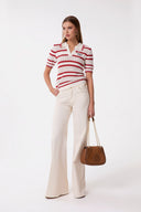 PANTALONE WIDE LEG REGULAR CON MORSETTI LATERALI