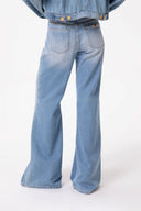 PANTALONE IN DENIM WIDE LEG REGULAR CON CINTURA NAPPINE