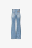 PANTALONE IN DENIM WIDE LEG REGULAR CON CINTURA NAPPINE